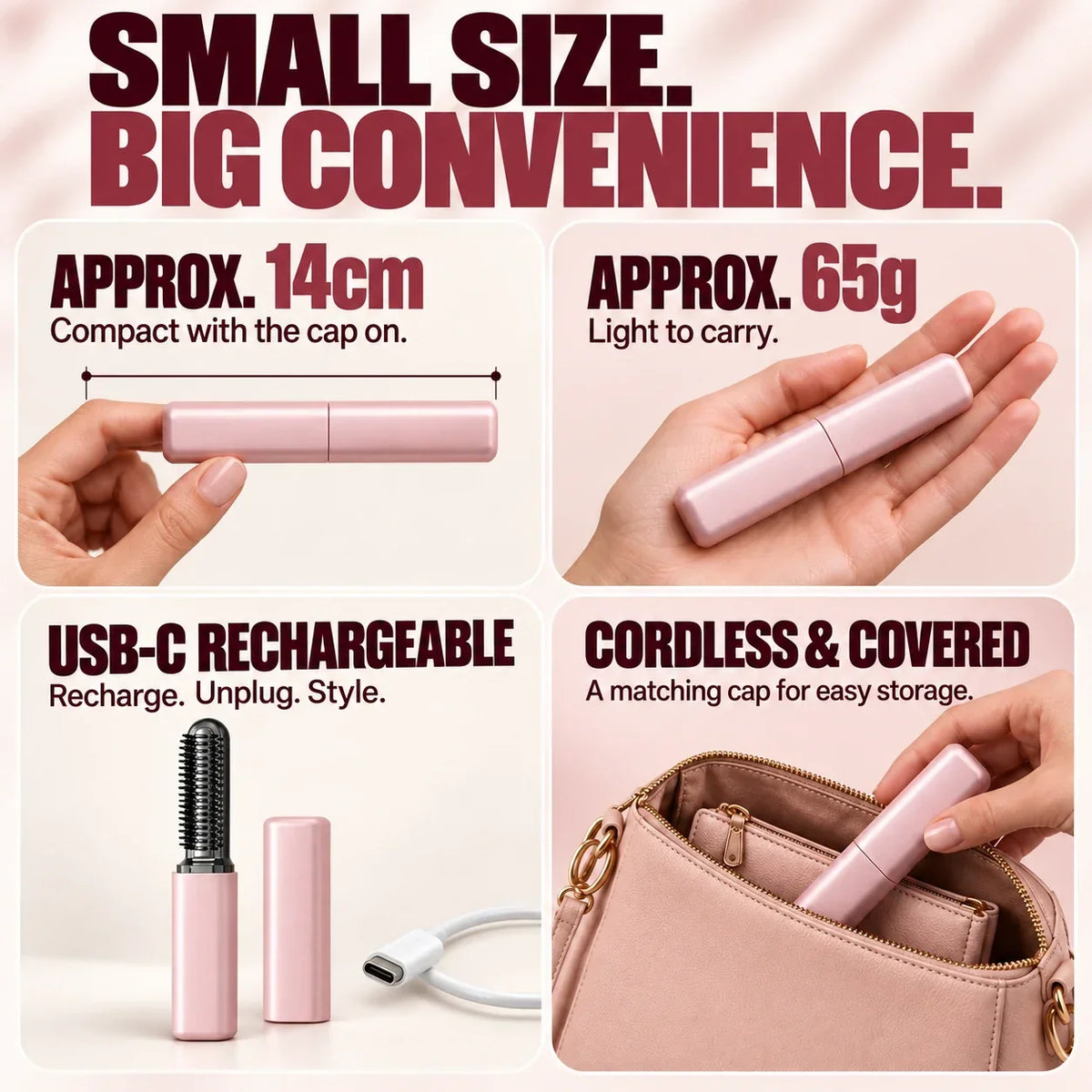 💋Mini Fast Heating Curler – Root Lift, Fringe Styling & Quick Touch-Ups