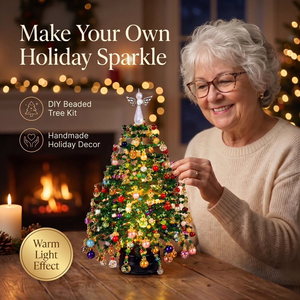 Dlovivo Christmas Glow — DIY Beaded Tree Kit