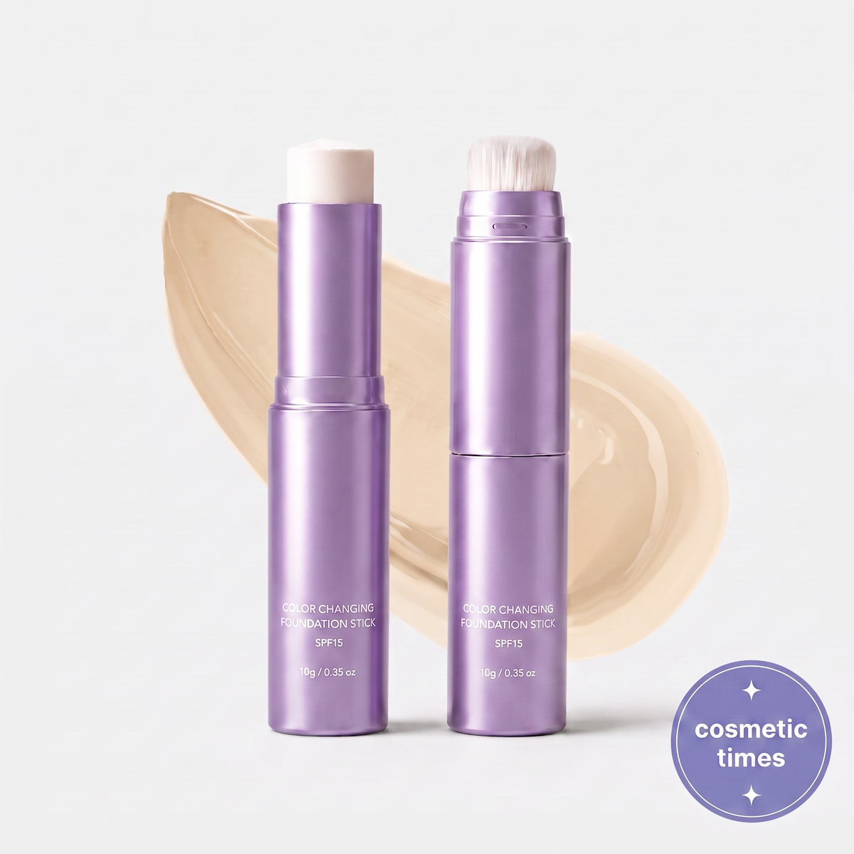 Color-Changing Foundation Stick with Built-In Brush — Light shade
