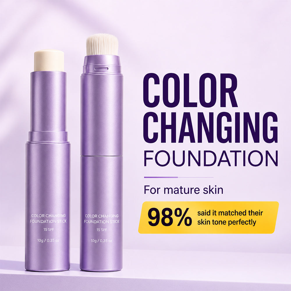 Color-Changing Foundation Stick with Built-In Brush — Natural shade