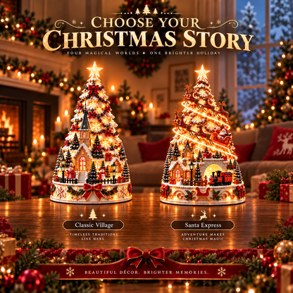 🎄 Magical Christmas Village Projection Centrepiece – 2 Festive Scenes