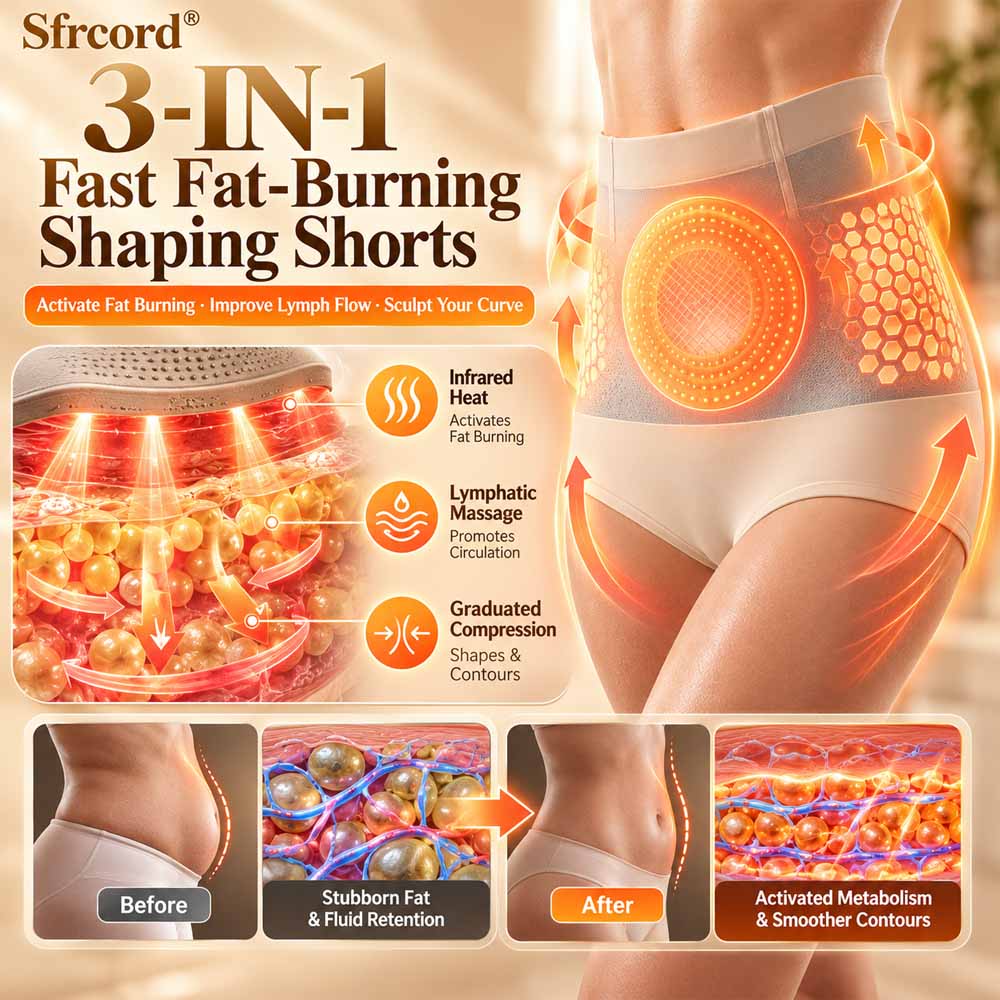 Sfrcord® 3-in-1 Lymphatic Infrared Graduated Compression Fat-Burning Shorts