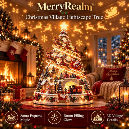 🎄 Magical Christmas Village Projection Centrepiece – 2 Festive Scenes