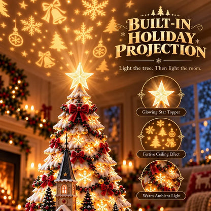 🎄 Magical Christmas Village Projection Centrepiece – 2 Festive Scenes