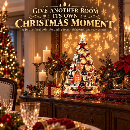 🎄 Magical Christmas Village Projection Centrepiece – 2 Festive Scenes