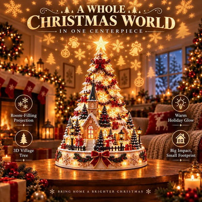 🎄 Magical Christmas Village Projection Centrepiece – 2 Festive Scenes