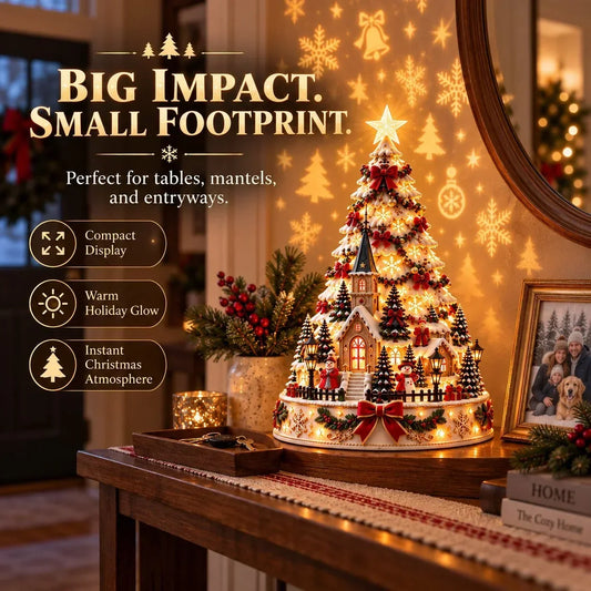 🎄 Magical Christmas Village Projection Centrepiece – 2 Festive Scenes