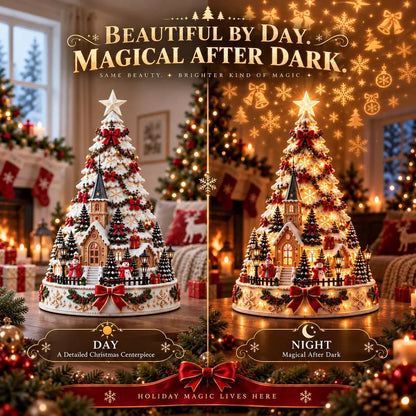 🎄 Magical Christmas Village Projection Centrepiece – 2 Festive Scenes