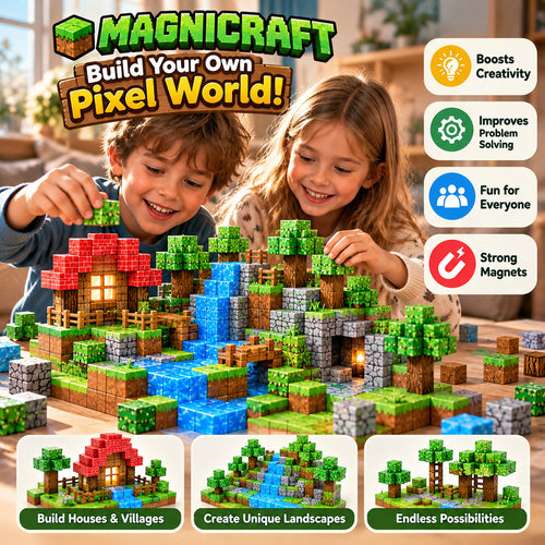Pixel World Magnetic Building Blocks – Build Your Own World!