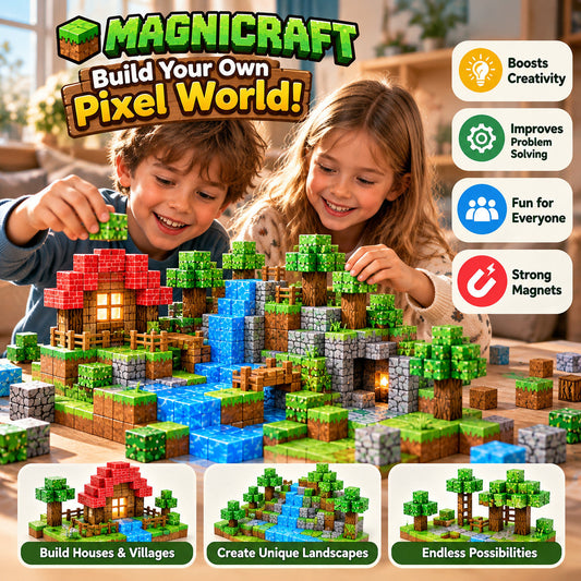Pixel World Magnetic Building Blocks – Build Your Own World!