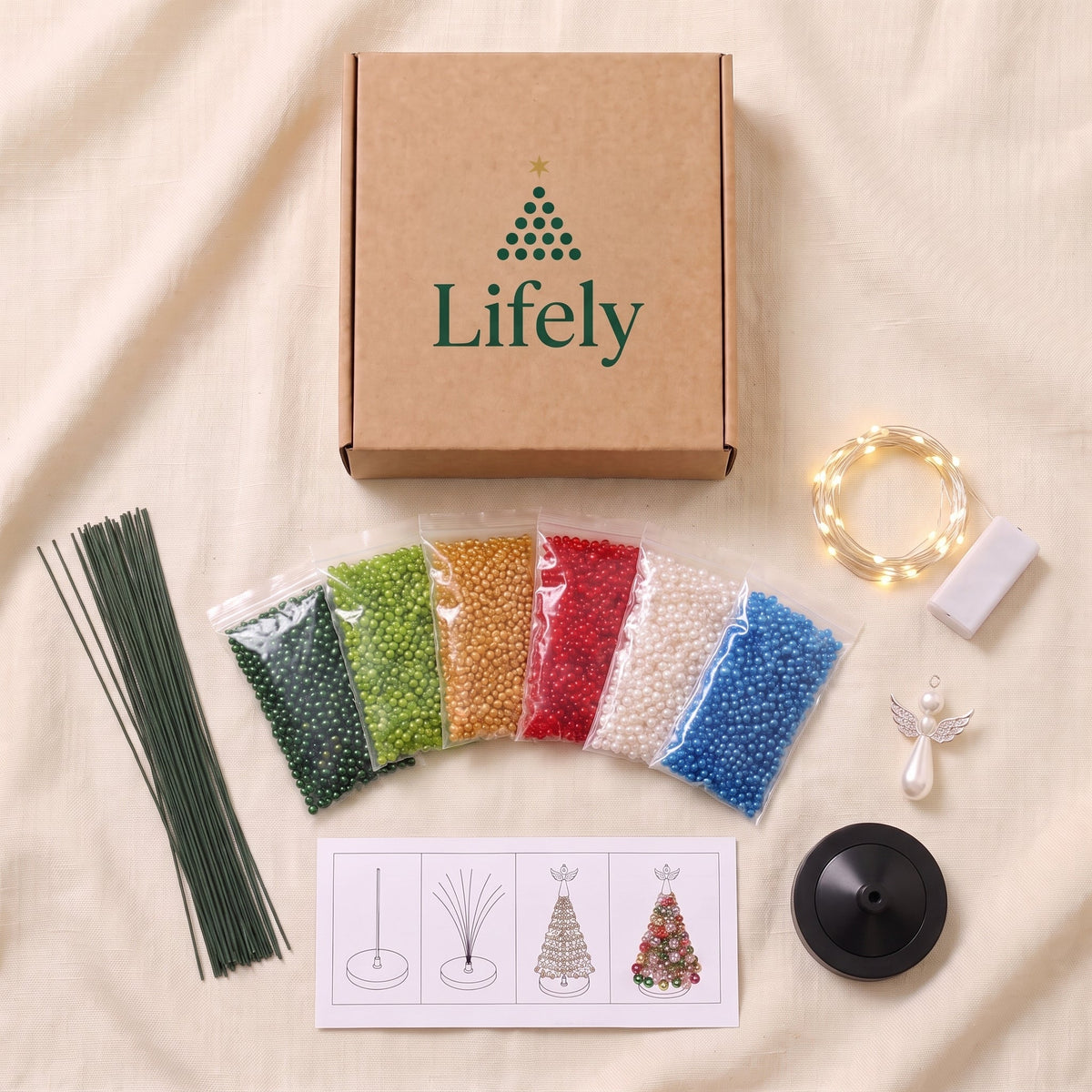 Dlovivo Christmas Glow — DIY Beaded Tree Kit