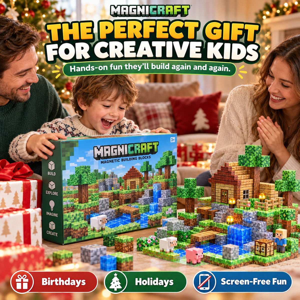 Pixel World Magnetic Building Blocks – Build Your Own World!